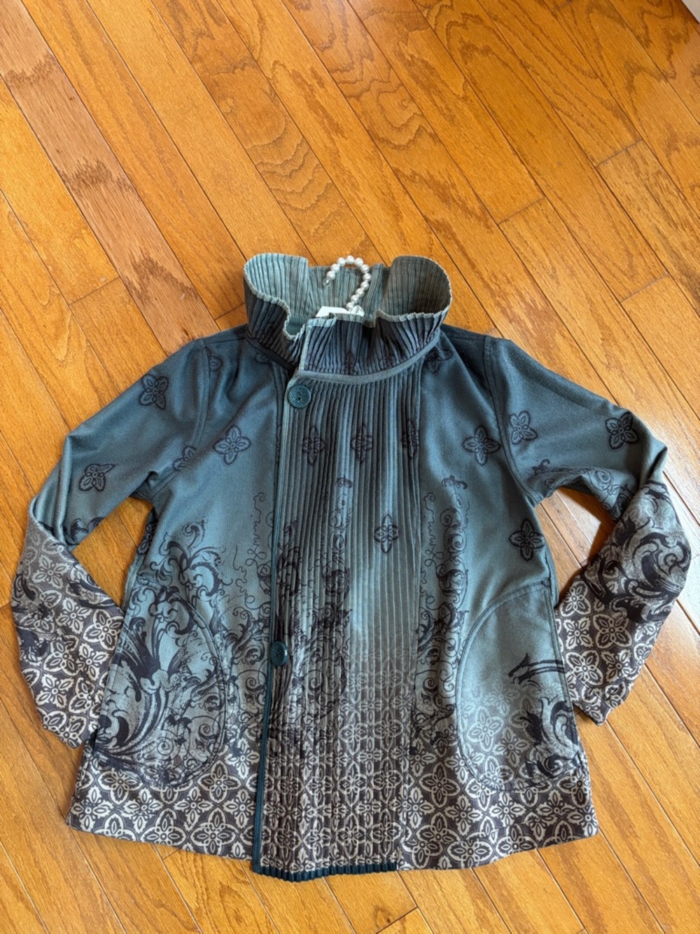Lindi Reversible Women's Corduroy Jean Jacket - Ombré Teal 🤍Medium - Picture 6 of 12